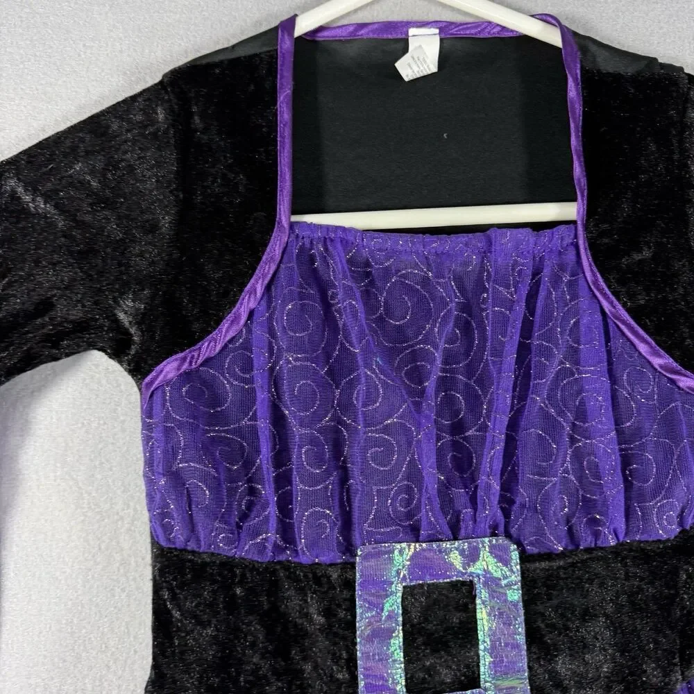 Costumes USA Child Witch Sorceress Costume Girls Size 4-6 Purple Black Dress